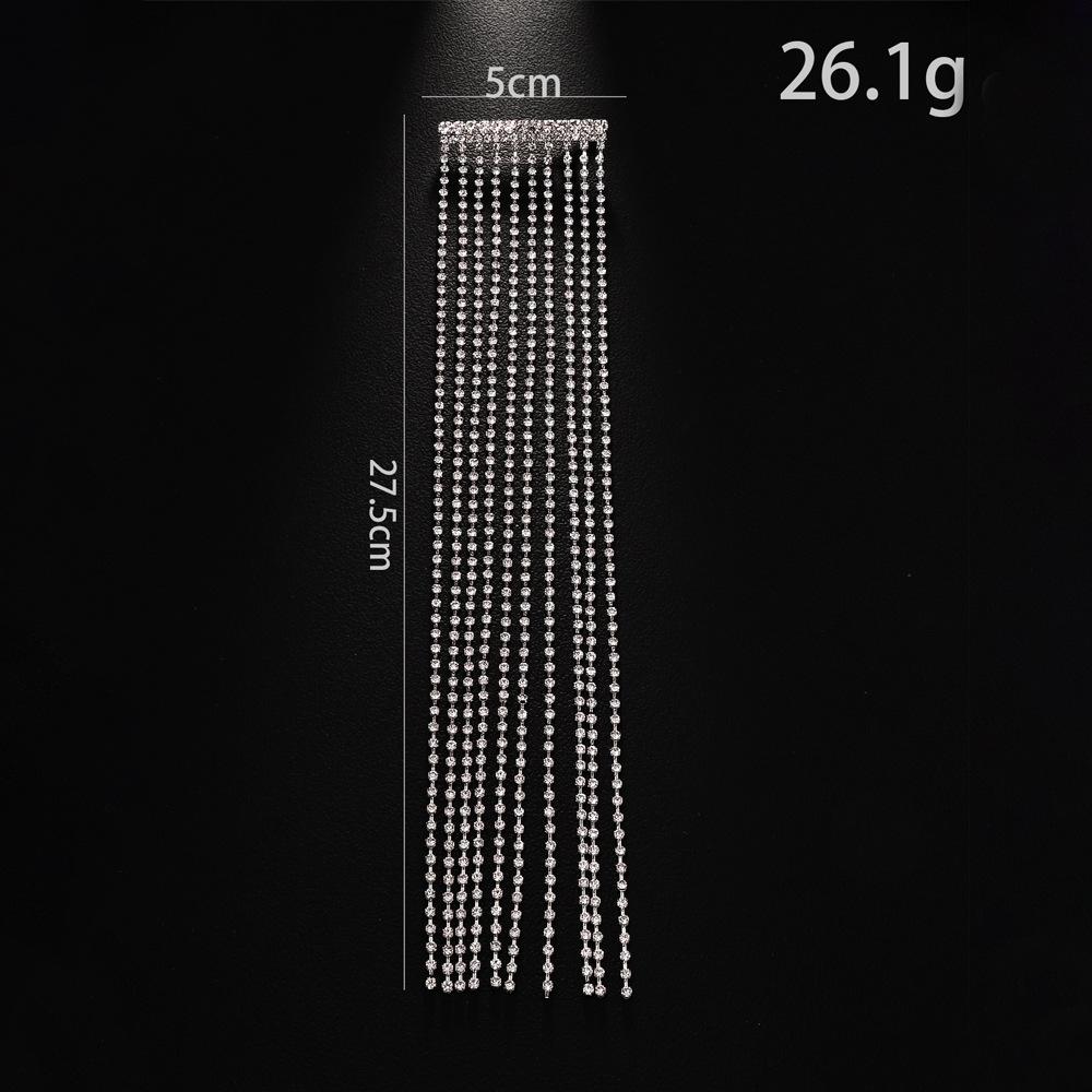 Long tassel hair clip for women with a sense of luxury, light luxury, rhinestone fashion, ponytail clip hair accessory