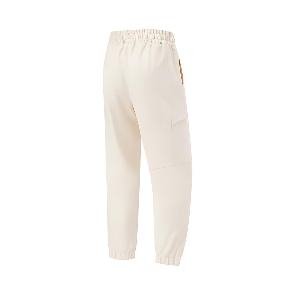 Li Ning Fitness Series однотонные, со средней талией, удобные, дышащие, универсальные, свободные манжеты, спортивные длинные брюки, женские плавки, цвет гравийно-серый AYKU154-2