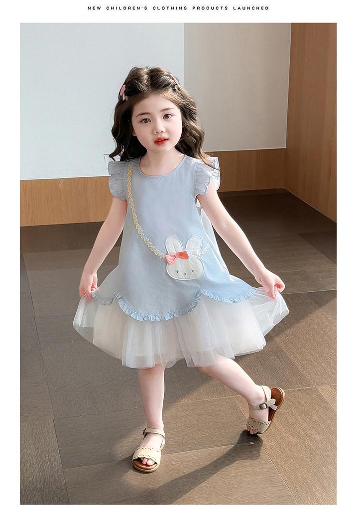 Girls' mesh dress 2026 summer new children's dress, thin Korean version princess dress for baby girls, summer outfit