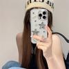 Чехол для мобильного телефона со стразами, покрытием из пятиконечной звезды, буквами Apple, для iPhone17Promax, 16, прозрачный, серебряная фольга
