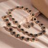 Ретро-колье для ключиц, круглой формы, в виде цветка, инкрустированное бриллиантами, в стиле легкой роскоши, европейский и американский стиль, персонализированное, высококачественный металл