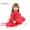 BZDOLL 24inch Soft Silicone Reborn Toddler Baby Doll Toys For Girl 60cm Dress Up Long Hair Princess Dress Up Like Alive Child Birthday Gift