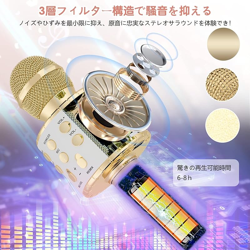 Микрофон для караоке Verkstar Bluetooth микрофон беспроводной Оснащен функцией эха беспроводной микрофон С функцией аккомпанемента воспроизведения музыки