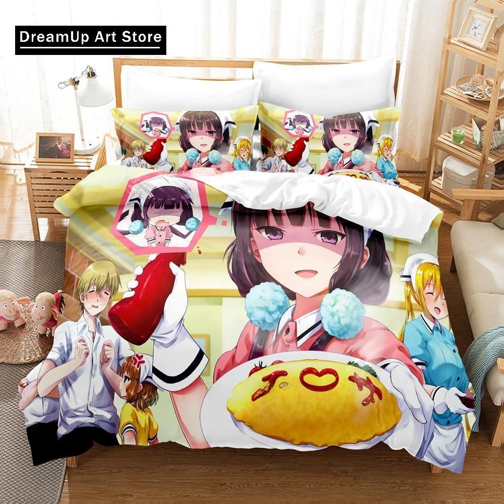 Комплект постельного белья Kawaii Grils Blend S Single Twin Full Queen King Size Bed Set Adult Kids Bedroom Duvet Cover Sets Anime Bed Sheet Set