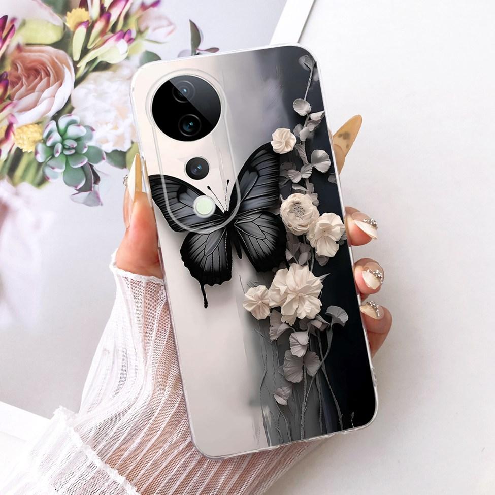 Чехол Для Vivo S19 Pro Прозрачный Чехол Эстетичный Роскошный Милый Модный Цветок Смешной Расписной Funda Для Vivo S19Pro V2362A Обложка