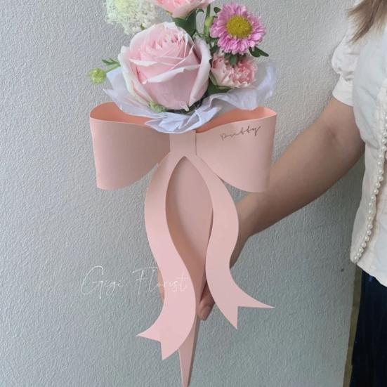 5 шт. Цветочная коробка с дизайном банта, изысканный внешний вид, 5 цветов, букет роз, картон для свадьбы