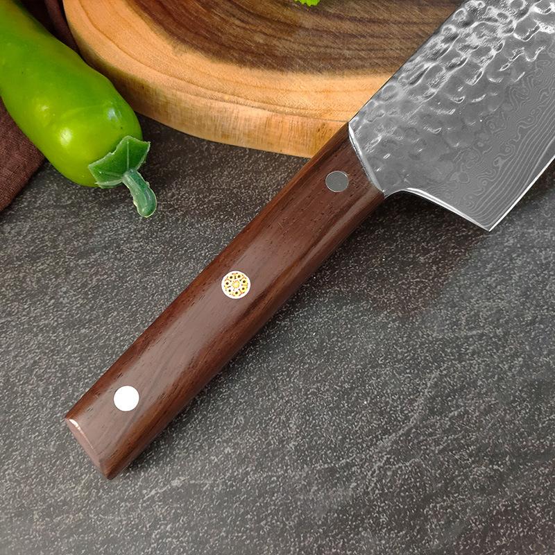 67 Layer Damascus Steel Chef Knife Forged Kitchen Meat Cleaver Slicing Nakiri Sushi Knife Cooking Knife Tools with Wood Handle