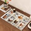 1 шт. резиновый коврик для сушки с винтажным принтом из дерева и кофе для кофейни, кухонный ковер, столовая посуда, прочный коврик для стола из диатомовой грязи, коврик для домашних животных, кофейная посуда