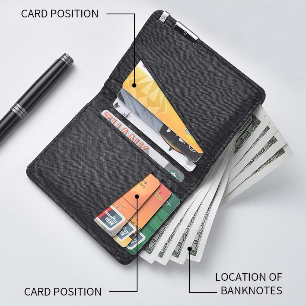 Minimalist PU Leather Retro Men's Wallet Two-Fold Orange Black Grey White Coin Purse Ultra Thin Multiple Pockets Credit Card