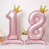 42 Inch Digital Balloon Princess Birthday Aluminum Foil Jumbo Number Balloon Girls Birthday Favor Party Ballons