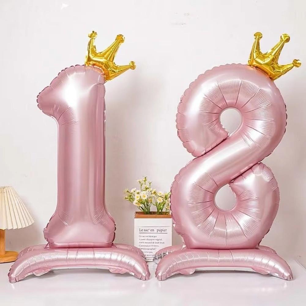 42 Inch Digital Balloon Princess Birthday Aluminum Foil Jumbo Number Balloon Girls Birthday Favor Party Ballons