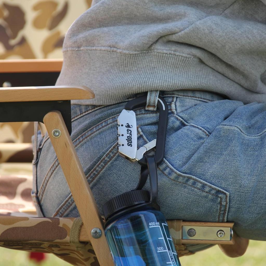 Crops Carabiner Lock with Coil Wire ELK 3mm X 1500mm 3 Digit Dial SPD03-SC01 (Black)