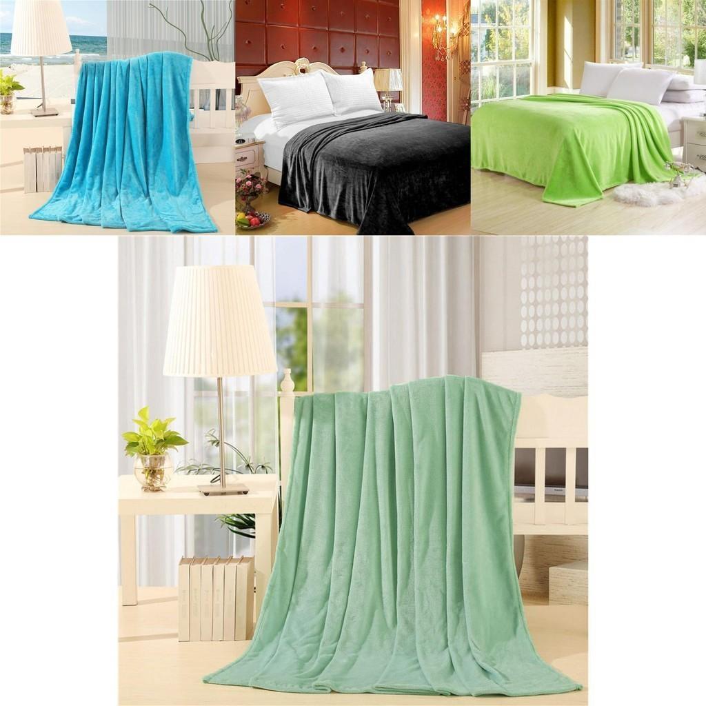 Супермягкий Теплый Фланелевый Плед для Уютных Ночей, Однотонные Варианты