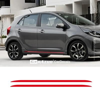 Спортивные боковые юбки из углеродного волокна для KIA Picanto Morning Car Styling Body Decor Sticker, автомобильные аксессуары, виниловые наклейки