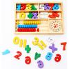 Wooden Kids Digital Puzzle Learning Toys for Baby Math Abacus Alarm Children Montessori