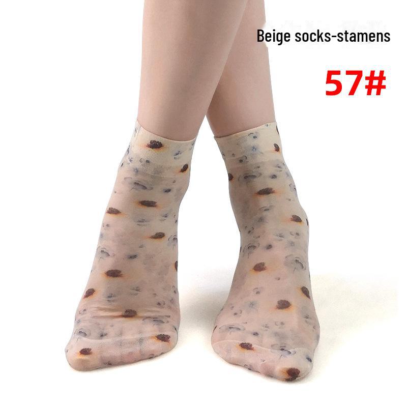 Короткие летние носки в женском стиле с различными милыми узорами