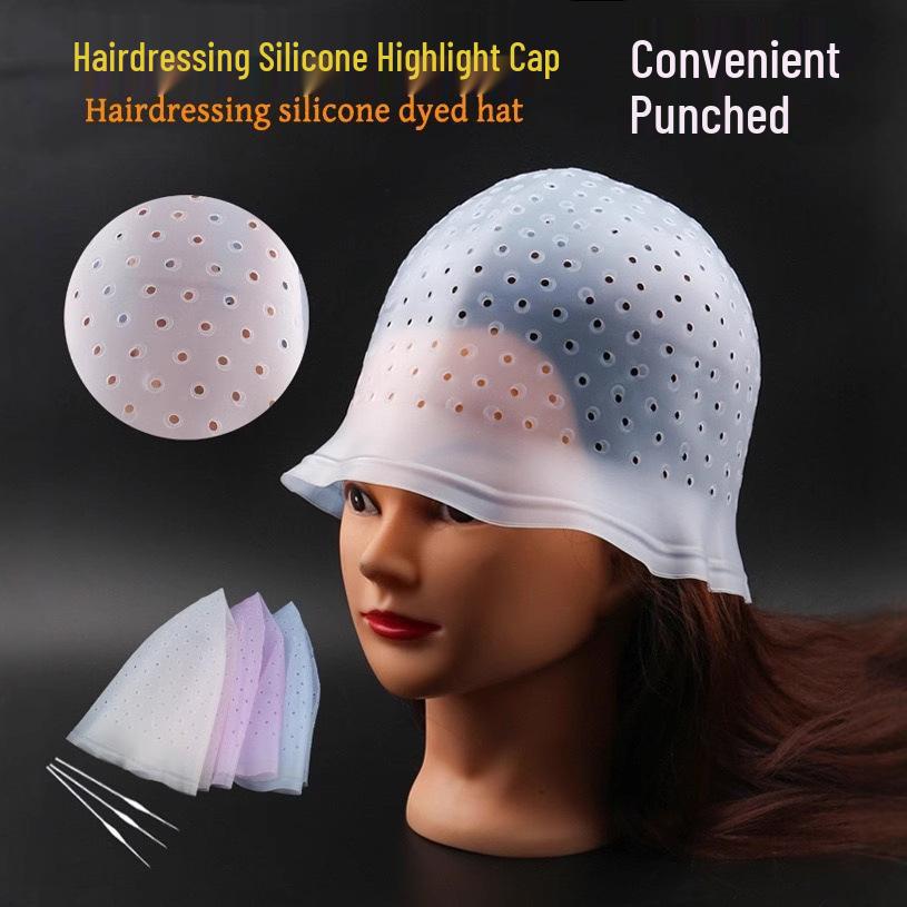 Силиконовая шапочка для мелирования волос для салонного использования - Инструмент для перманентной завивки без проколов