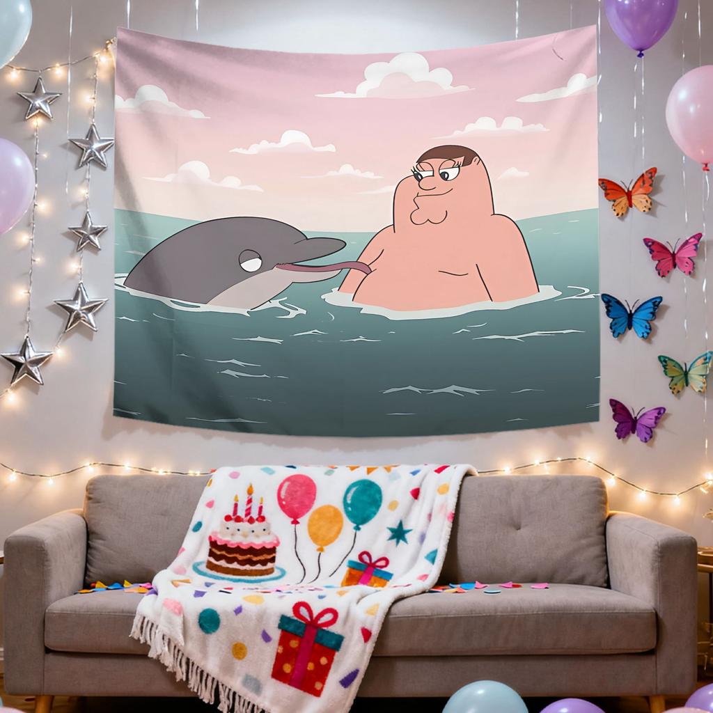 Funny Tapestry Wall Hanging Home Decor for Bedroom Living Room Parody Home Name Scene Printing Fun Funny Subculture