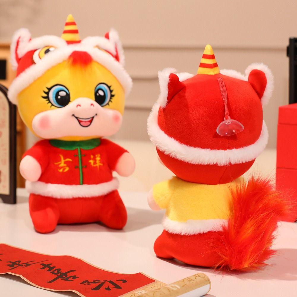 Chinese Style New Year Mascot Cute Lucky Pony Toy Funny Horse Stuffed Doll Spring Festival