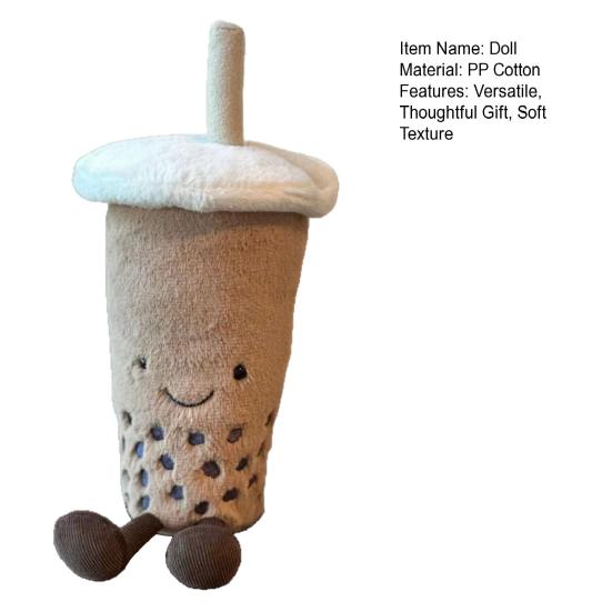 Milk Tea Plush Toy Soft Fluffy Pearl Milk Tea Cup Doll Large Hugable Pillow