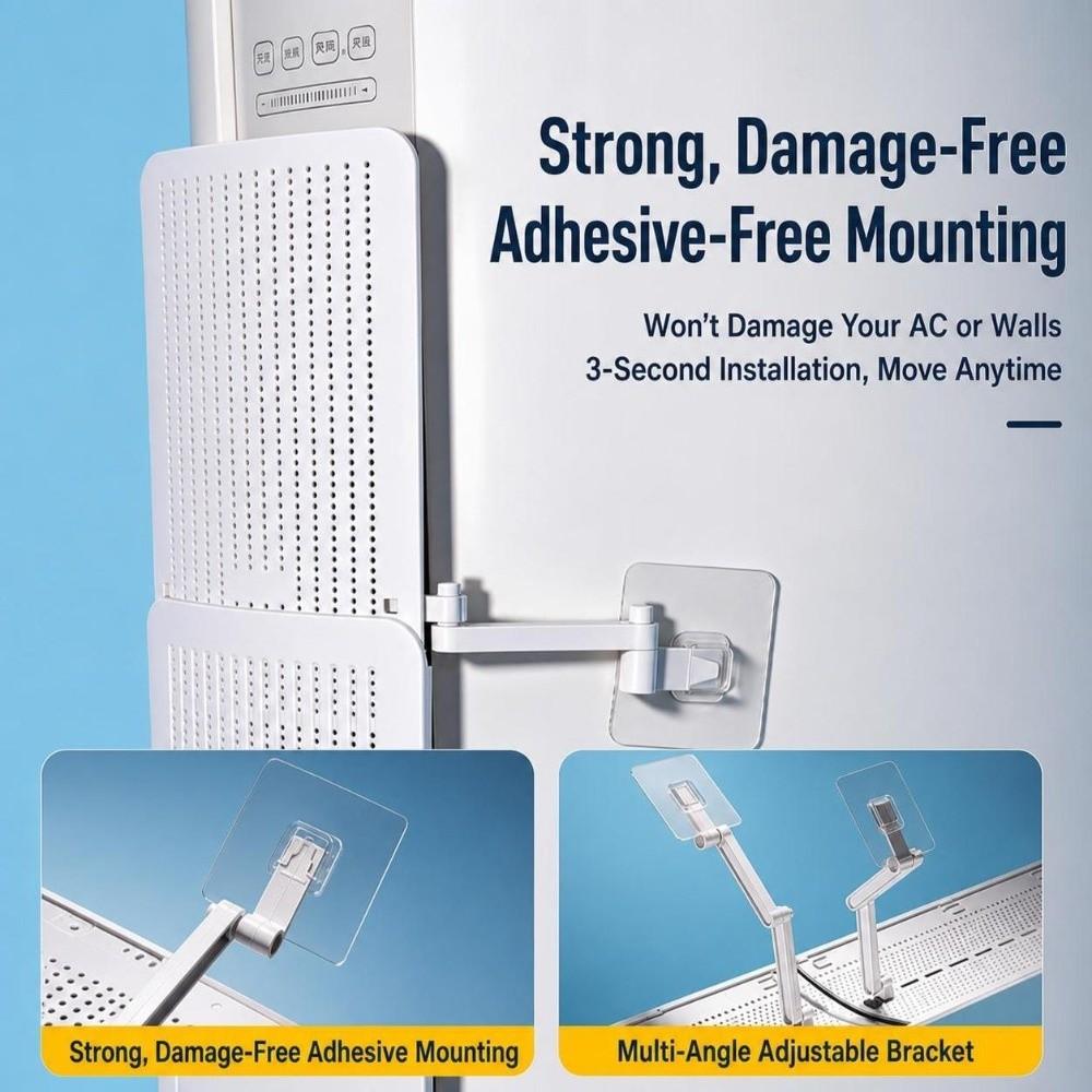 No Drill Air Conditioner Wind Deflector Adjustable AC Air Baffle Air Guard Panel Public Area Vent