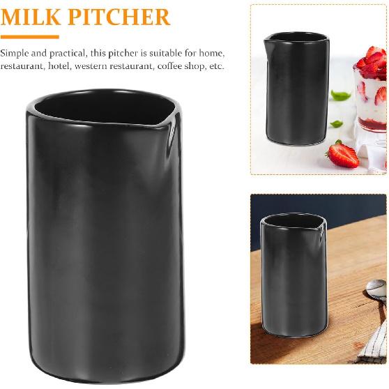 STOBAZA Ceramic Creamer Pitcher for Milk and Latte Multi-use Ceramic Milk Container for Coffee Dipping Stylish Creamer Jug for Home and Kitchen