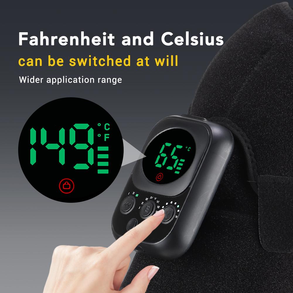 Heated Shoulder Brace Adjustable Heating Shoulder Pad Unisex Heat Therapy Shoulder Massager Wrap for Frozen Shoulder Pain Relief