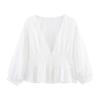 European and American style, new women's clothing, foreign style, fashionable style, hollow embroidered shirt 3722819