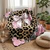 Pink Roses on Leopard Print 2 Theme blanket Lightweight Warm Flannel Blanket Decorative Throw Blanket for Home Decoration