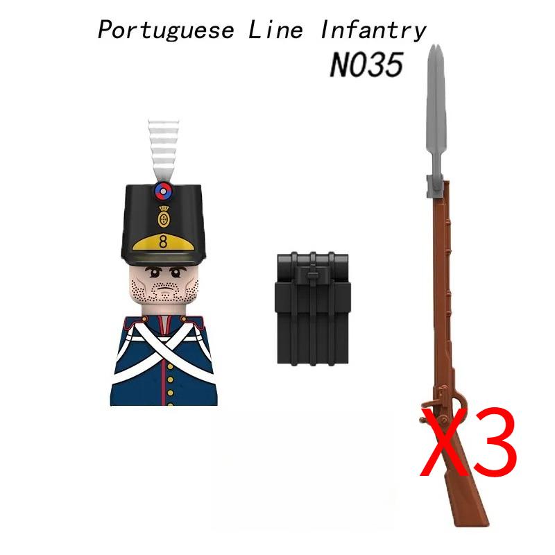 MOC Средневековый Военный Наполеоновские Войны Строительные Блоки Британская Французская Армия Пехота Кавалерия Фигурка Солдата Кирпичный Конструктор