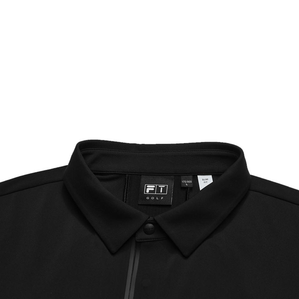 Fila Golf Series Comfortable Casual Sports Long Sleeve Solid Color Logo Polo Shirt Men Tops A11M545207FBK