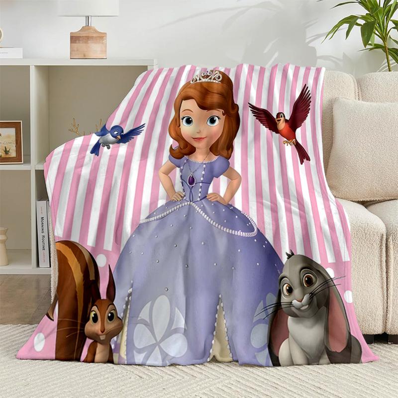 1PC Princess Sofia Flannel Blanket Gift, Suitable for Both Men And Women, Soft Ideal for Beds And Sofa, Birthday Or Christmas Gift