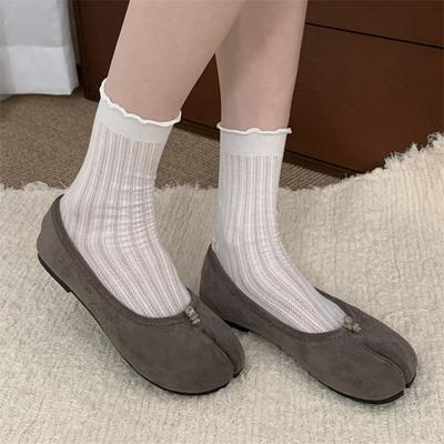 Туфли Мэри Джейн из бархата IPPEUM 2025 Новые туфли-балетки Mujer с раздвоенным носком