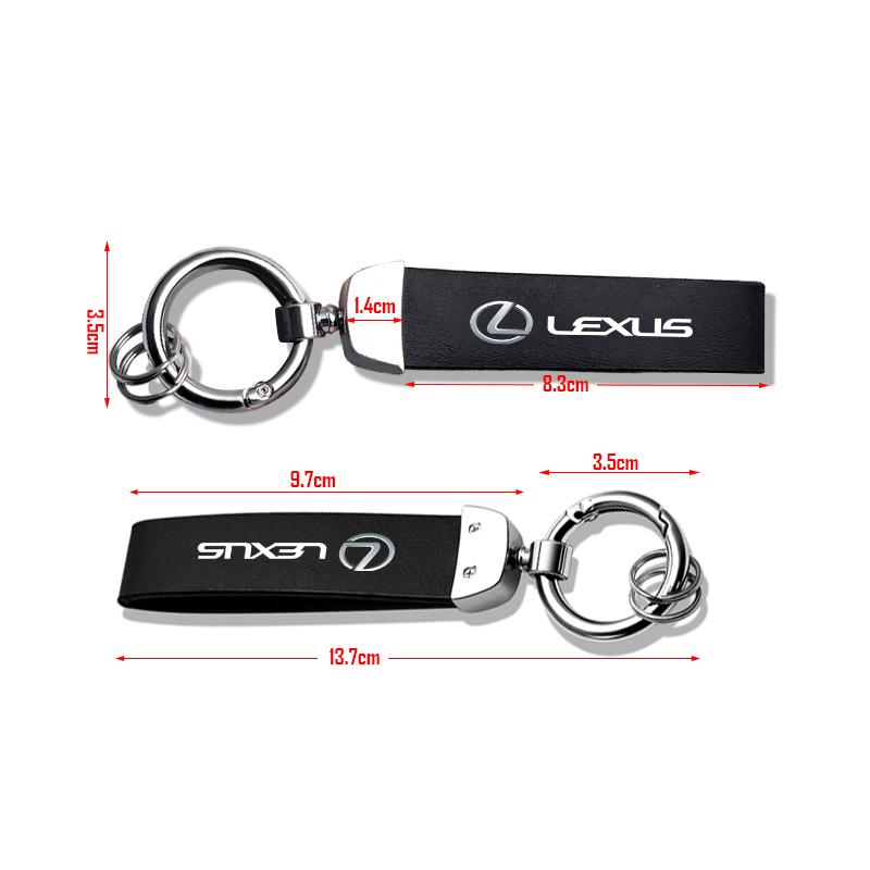 Car Logo Metal PU Leather Car Keychain Ring Auto Accessories For Lexus F-SPORT ES RX NX LS UX LM LX GX LC RZ IS CT GS RC HS