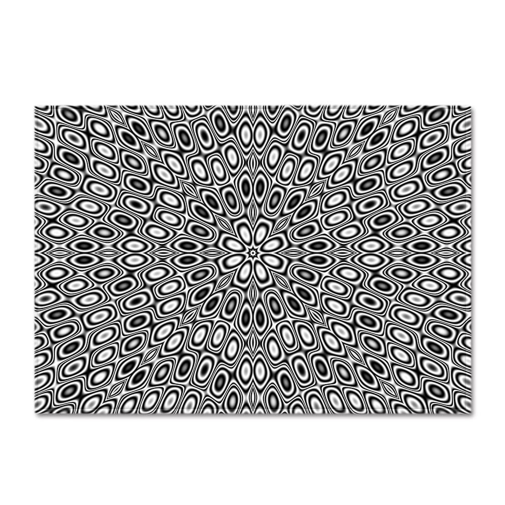 3D Three-Dimensional Large Carpet Door Mat Black And White Vortex Living Room Large Square Floor Mat Non-Slip Foot Mat