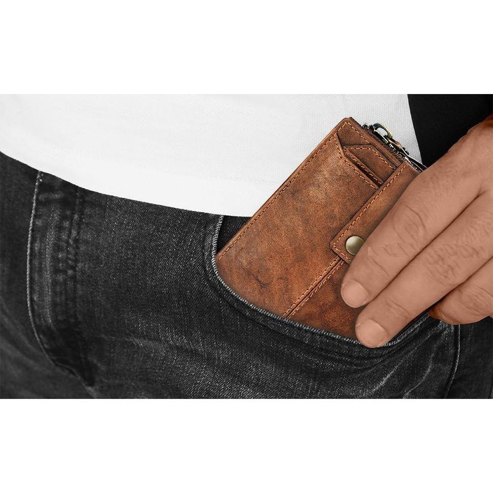 Кошелек из натуральной кожи для мужчин с держателем для карт | Мужской кошелек | Мужской кошелек с RFID | Кошелек