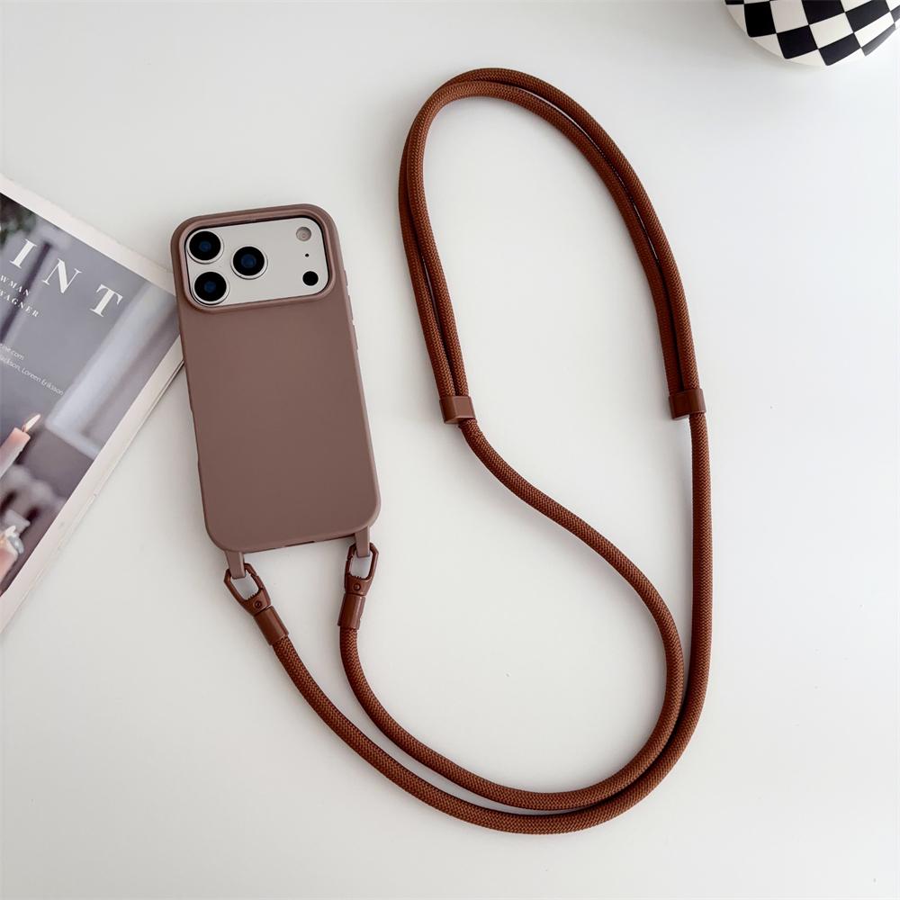 Lanyard Soft Silicone Candy Case for 17 Air 16 Pro Max 15 14 Plus 13 12 Shoulder Rope Neck Cord Strap Shockproof Cover