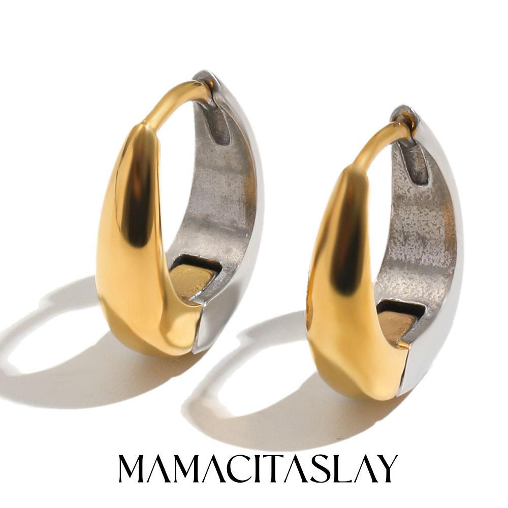 MamacitaPlay Серьги-кольца из нержавеющей стали 316L, разноцветные, с покрытием из 18-каратного золота, водостойкие украшения для женщин, минималистичные серьги, подарок