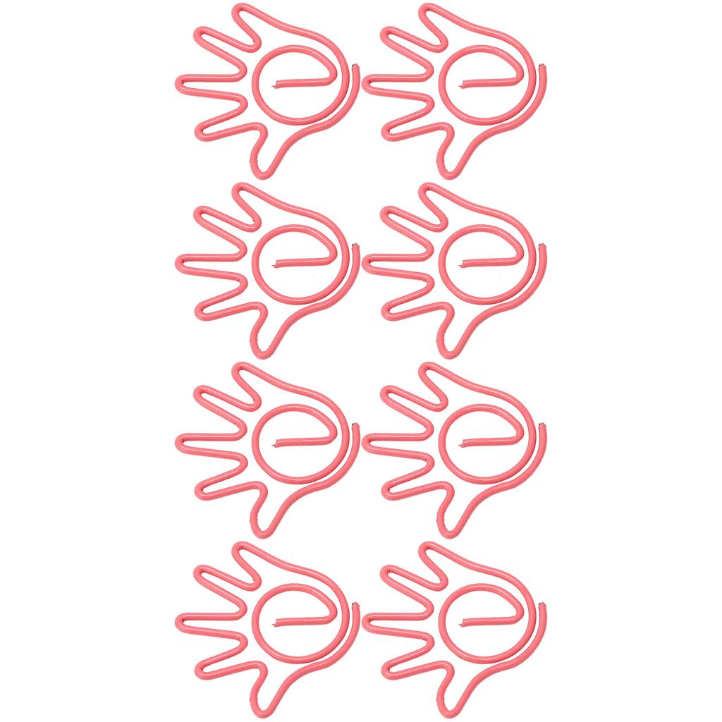 100Pcs Paper Clip Metal Hand Shaped Design Rustproof Paperclip Decoration for School