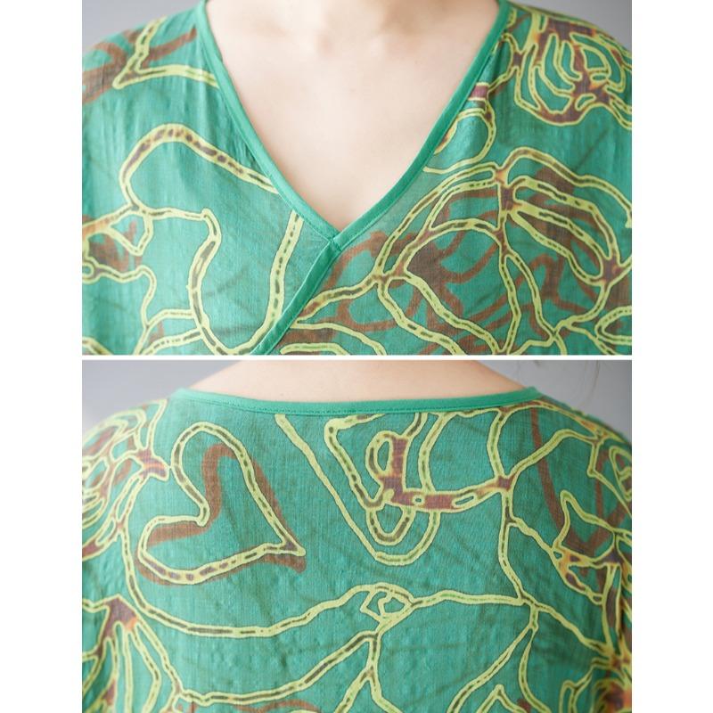 DIMANAF 2025 Лето Новое Платье Большого Размера Базовое Женское Повседневное Свободное Длинное Винтажное Платье Макси с V-образным Вырезом и Плиссировкой