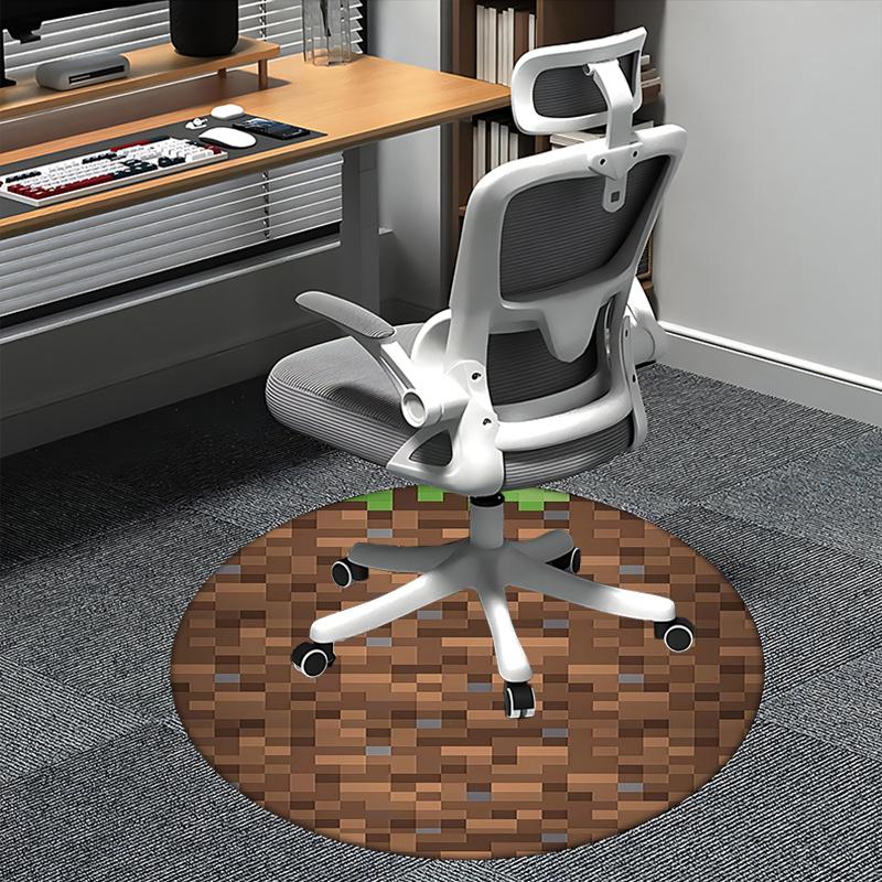 Minecraft Floor Mat Chair mat Round Rug Office carpet, Non slip, Suitable for Living Rooms, Bedrooms Decor 1205567a
