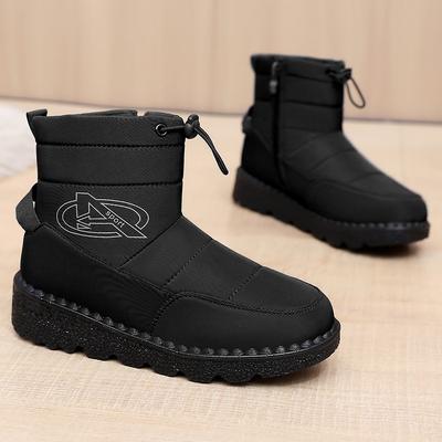 Обувь женские зимние хлопковые ботинки новые бархатные утолщенные средней высоты на толстой подошве хлопковые ботинки водонепроницаемые, нескользящие и теплые на одной педали