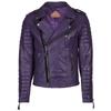 Men Motorcycle Leather Jacket Genuine Purple Lambskin Café Racer Biker Outerwear