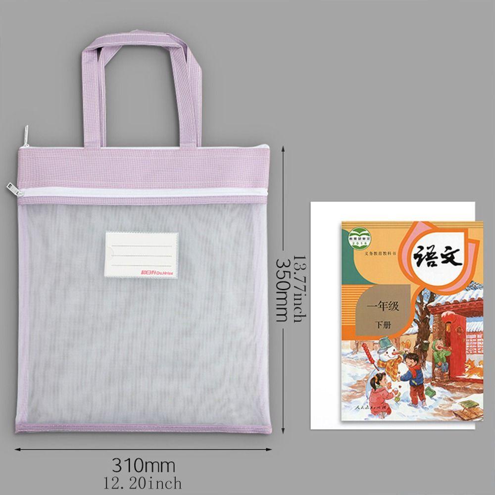 Student Homework Textbook A4 Mesh File Folders Zipper Storage Bag Document Bag Test Paper Folder