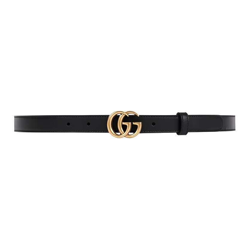 GUCCI Gg Marmont Skinny Belt (Unisex) Leather Belts 409417 AP00T 1000