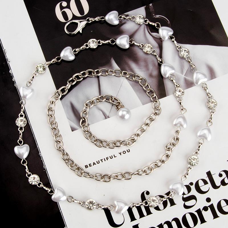 Поясная цепочка женская декоративная жемчужная со стразами инкрустированная модная универсальная цепочка для тела для платья женская