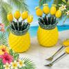 Exquisite Ceramic Storage Jar Pineapple-shaped Fruit Forks Set Chopstick Holder  Office