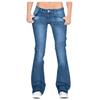 Женские расклешенные джинсы со средней талией Bell Jeans Stretch Slim Pants Length Jeans