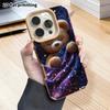Phone Case: 2D flat lambskin suitable for iPhone 18 17 16 15 14 13 Pro protective case, starry sky bear, Christmas and Halloween gift