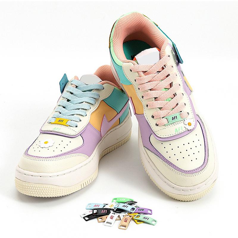 NO.8 2Pcs Metal Shoelaces Buckle AF1 Shoe Decoration Suitable for All Shoes Sneakers Shoes Accessories Flat Shoelace Buckle